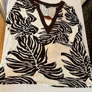 Club Z  Collection size XL brown & white animal print cover up